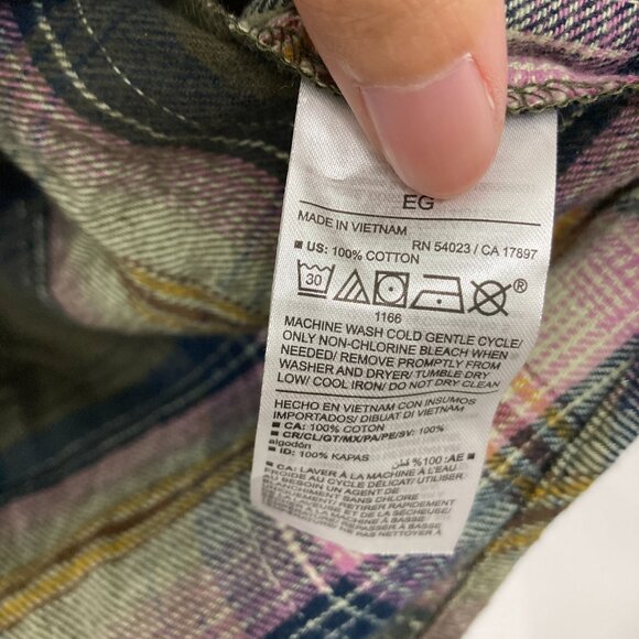 New Old Navy size XL the Boyfriend Shirt Cotton Flannel Relaxed Plaid Button Up - Picture 8 of 11